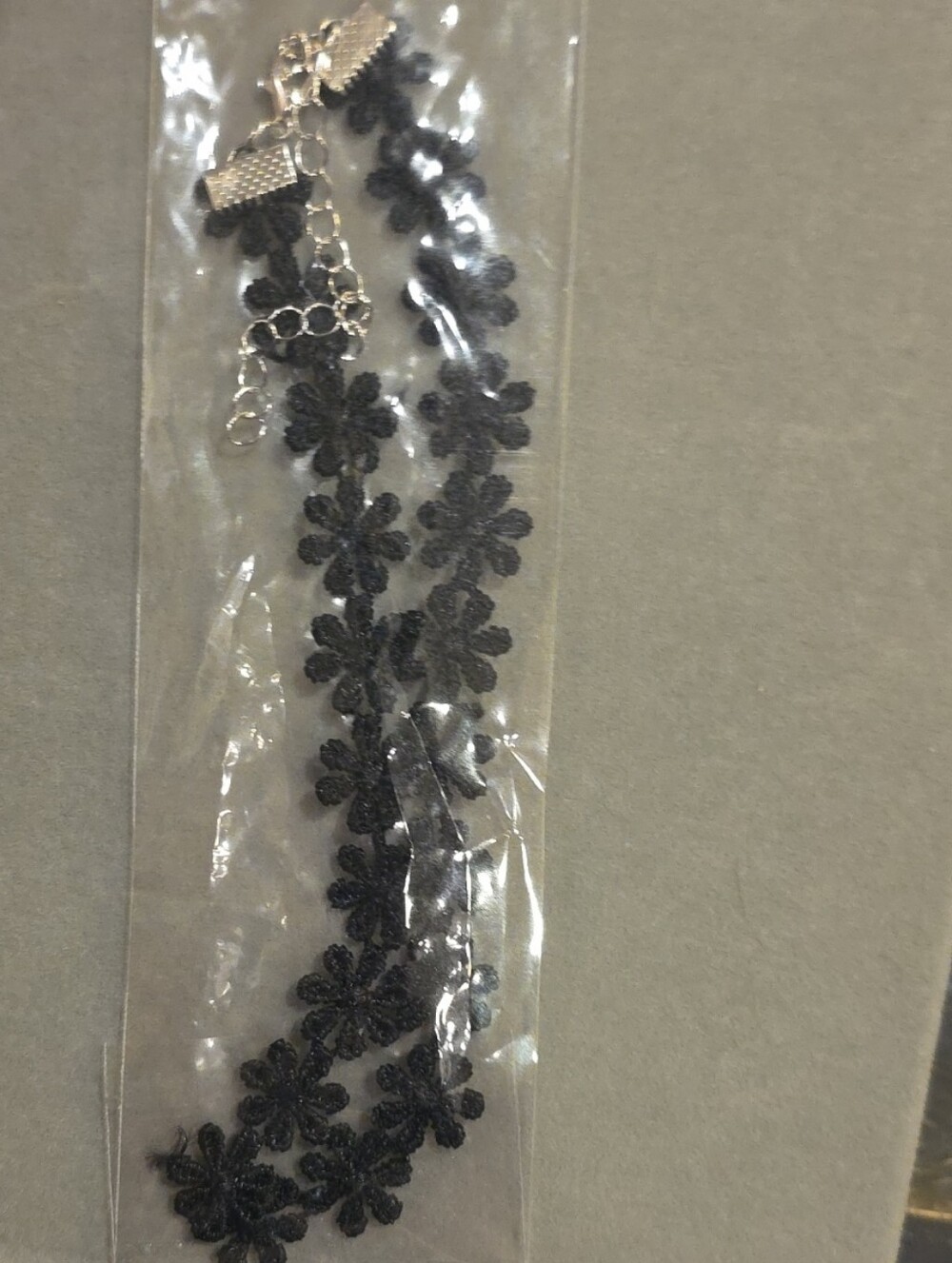Floral Lace Choker Necklace - Black